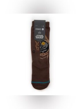 NWT New Stance Star Wars Jawa Kids Crew Socks Large Boys Girls Brown Disney Gift
